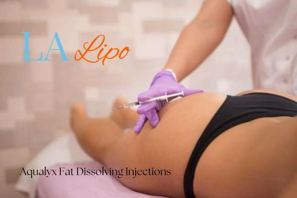 Woman having fat dissolving injections Stratford New Town on thighs