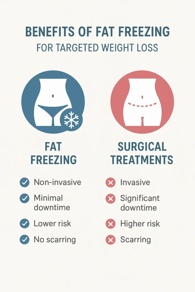 graphic showing the benefits of fat freezing Stratford New Town