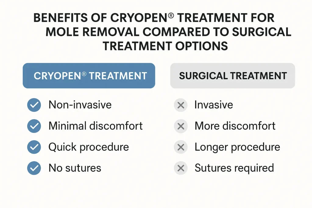 Benefits of facial mole removal Stratford New Town - call our team today to book a consultation